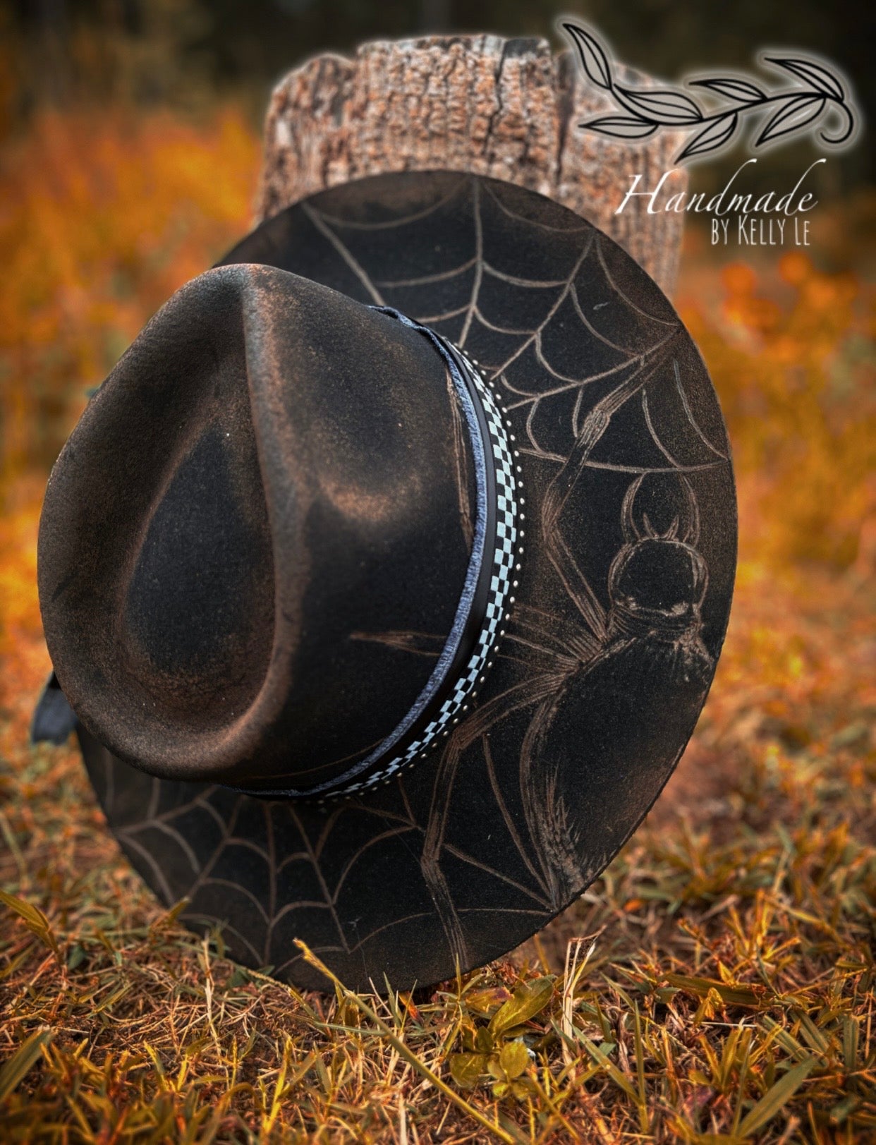 Black spooky spider hat