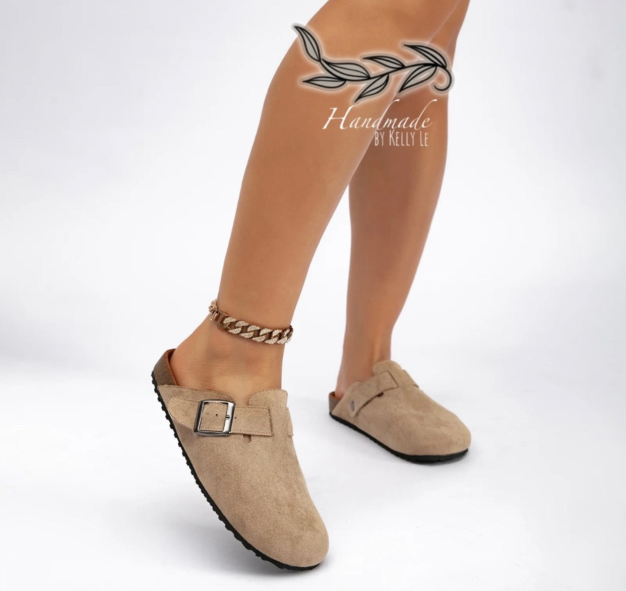 Tan custom clogs