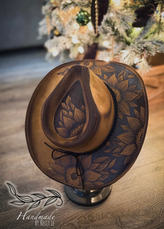 Curved brim reverse sunflower