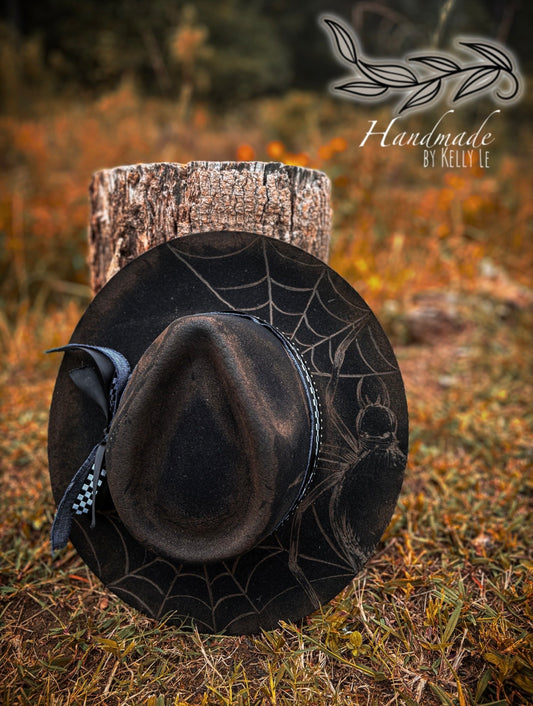 Black spooky spider hat