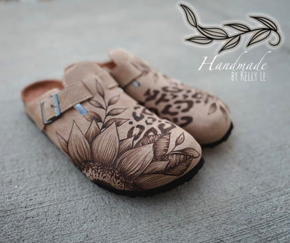 Tan custom clogs