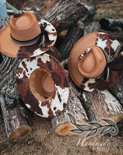 Teardrop cowprint flat brim