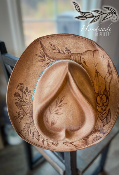 Heart crown cowboy “tempted by trouble”